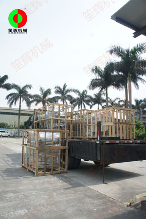 山東客戶朱先生訂制的一套渦流洗菜機(jī)組完工交貨！