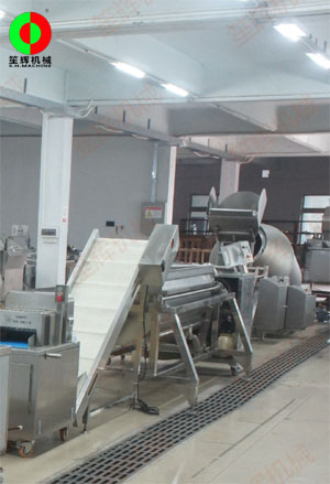 佛山某大型肉食品加工配送中心排骨處理生產(chǎn)線完工靜待測試