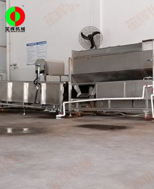 廣西客戶訂購(gòu)的蔬果加工生產(chǎn)線設(shè)備安裝現(xiàn)場(chǎng)