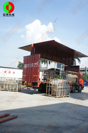 客戶訂購的大批蔬果清洗處理生產(chǎn)線順利出貨交付客戶！